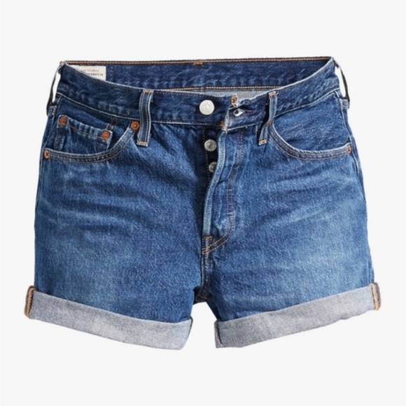 3/$99 Levi's 501 Long Shorts in Blue Clue - Picture 2 of 6